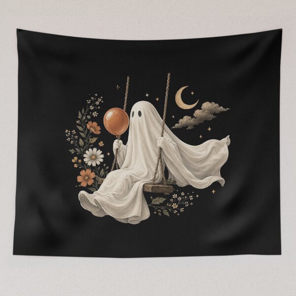 Item preview, Funny Ghost with Fall, Autumn Graphic, Cozy Fall, Fall house designed and sold by Sprinkle12345.