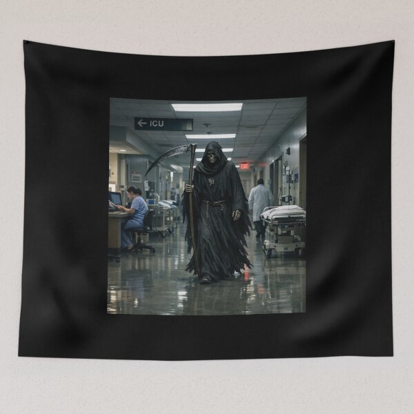 Item preview, death comes for new souls - a sarcastic image of what awaits us... designed and sold by Nela-&-Lena.