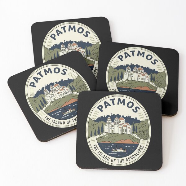 Item preview, Patmos Greece Vintage Travel Emblem Island of Apocalypse designed and sold by k3rstman1.