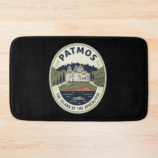 Item preview, Patmos Greece Vintage Travel Emblem Island of Apocalypse designed and sold by k3rstman1.