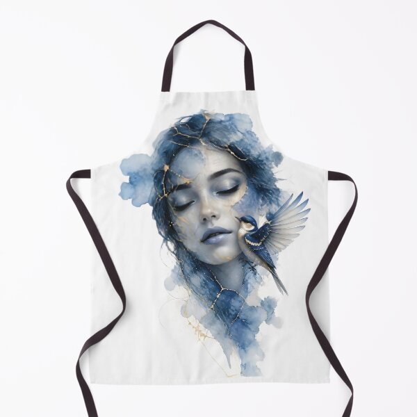 Item preview, Ethereal Watercolor Portrait of Woman with Gold Accents 3 designed and sold by Lucia Amaris Art.