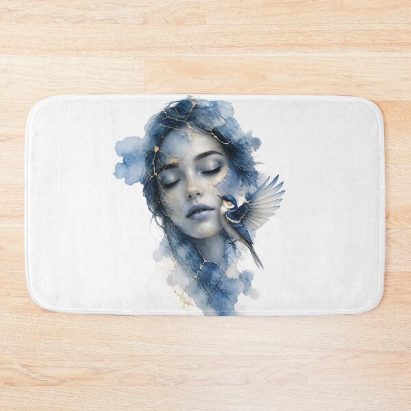 Item preview, Ethereal Watercolor Portrait of Woman with Gold Accents 3 designed and sold by Lucia Amaris Art.
