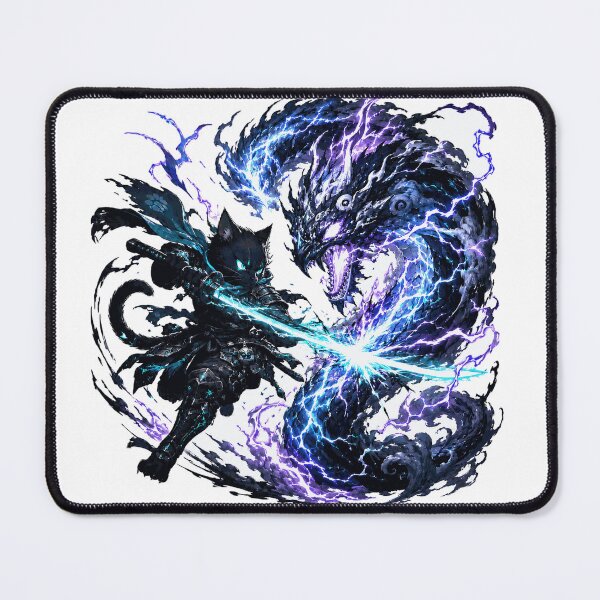 Item preview, Shadow Samurai Cat vs Storm Serpent designed and sold by darkdesign9.