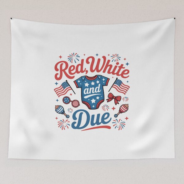 Item preview, Red White and Due Fourth of July Pregnancy designed and sold by DariaOltes.