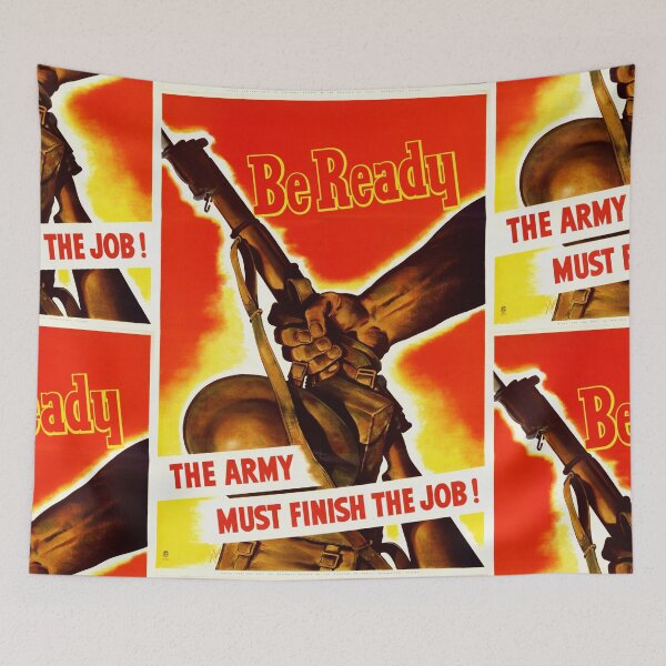 Item preview, Vintage WWII Propaganda Art | Bold Patriotic Poster | Be Ready & Support the Troops | Historical Military Decor designed and sold by artofuniverse.