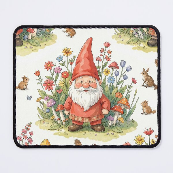 Item preview, Cute Garden Gnome Pattern with Woodland Animals designed and sold by pinkal.