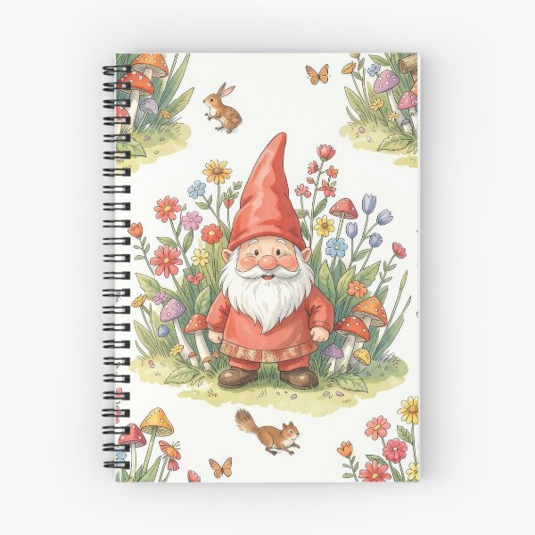 Item preview, Cute Garden Gnome Pattern with Woodland Animals designed and sold by pinkal.