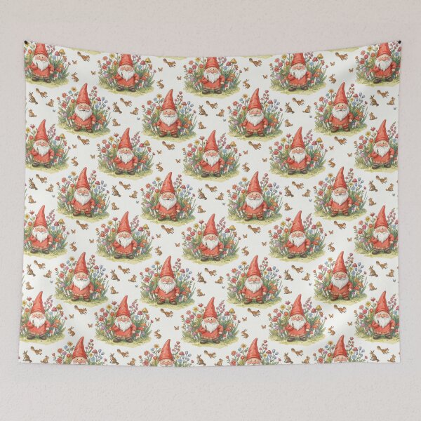 Item preview, Cute Garden Gnome Pattern with Woodland Animals designed and sold by pinkal.