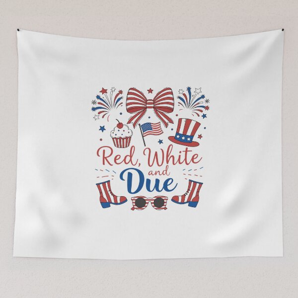 Item preview, Red White and Due Patriotic Pregnancy Announcement designed and sold by DariaOltes.