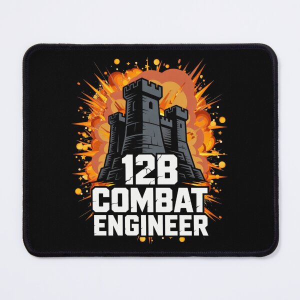 Item preview, 12B Combat Engineer — U.S. Army MOS Castle Emblem with Big Explosion Military Engineering Graphic designed and sold by GFamilyC.