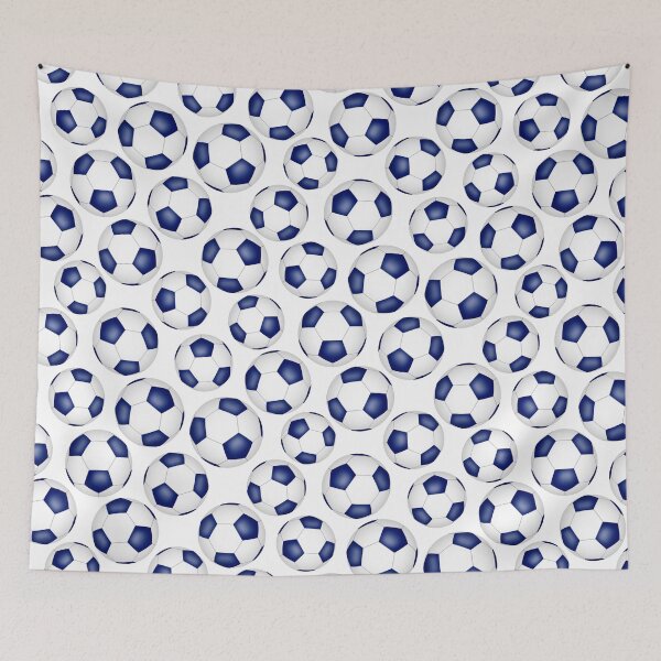 Item preview, Simple soccer balls pattern - blue designed and sold by katzdzynes.