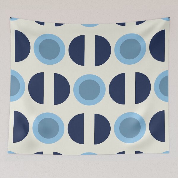 Item preview, Navy Blue Circles – Retro Mid Century Pattern Design designed and sold by BuckaBaby.