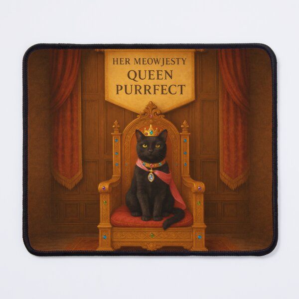Item preview, Black Royal Cat – Her Meowjesty Queen Purrfect designed and sold by PurrfectWhisper.