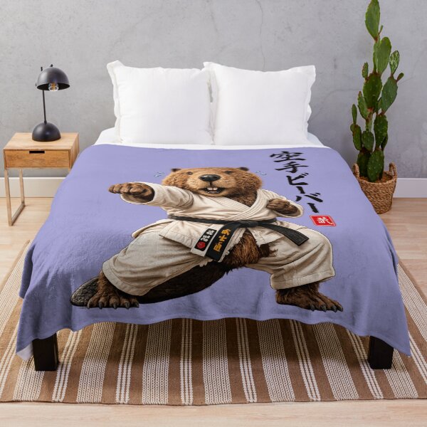 Item preview, Karate Beaver – Funny Martial Arts Animal Japanese Calligraphy designed and sold by puzzell.