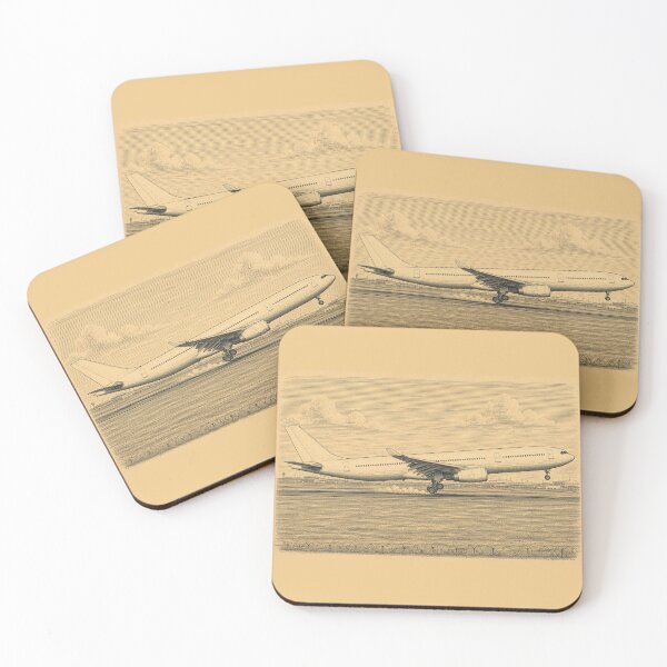 Item preview, Vintage Engraving Style Passenger Airliner Touchdown Illustration designed and sold by EMaviation_.