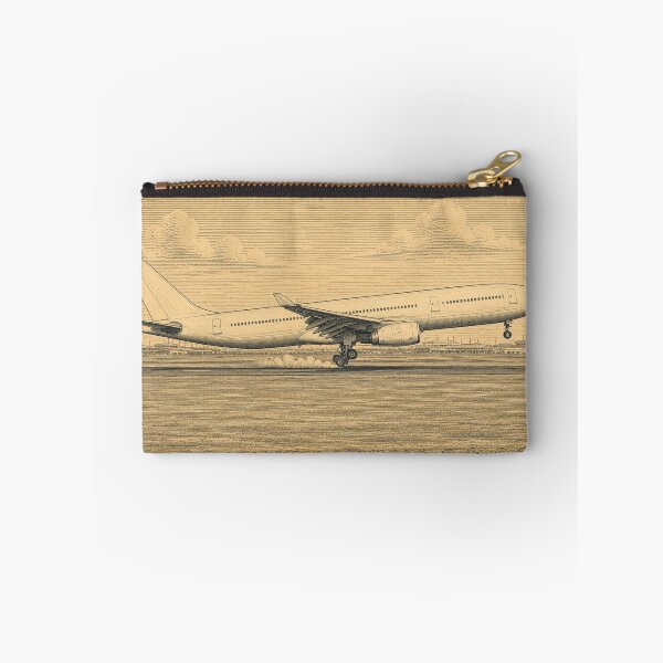 Item preview, Vintage Engraving Style Passenger Airliner Touchdown Illustration designed and sold by EMairplanes.