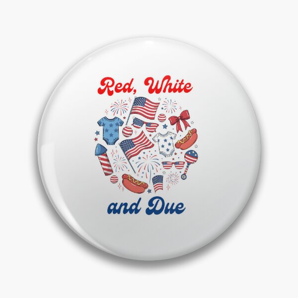 Item preview, Red White and Due Patriotic Pregnancy Announcement designed and sold by DariaOltes.