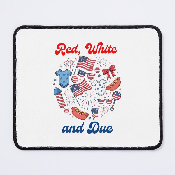 Item preview, Red White and Due Patriotic Pregnancy Announcement designed and sold by DariaOltes.