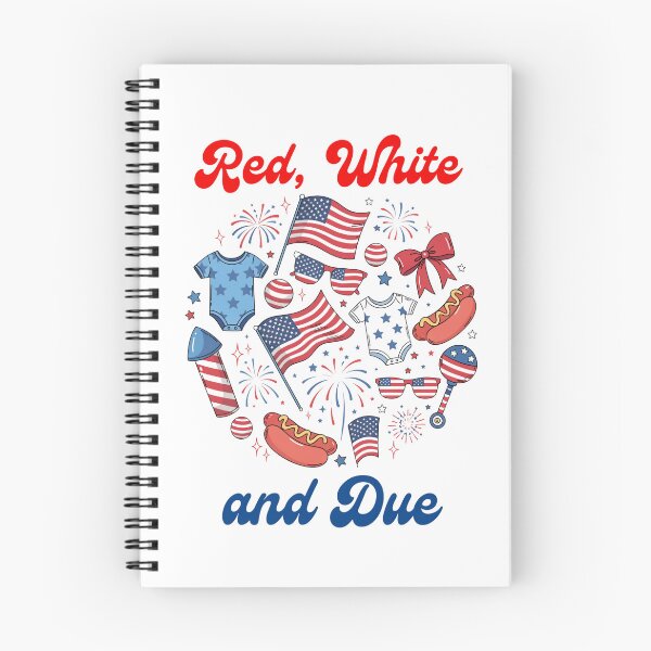 Item preview, Red White and Due Patriotic Pregnancy Announcement designed and sold by DariaOltes.