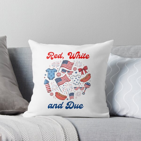 Item preview, Red White and Due Patriotic Pregnancy Announcement designed and sold by DariaOltes.