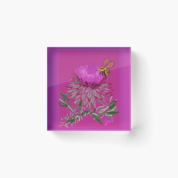 Item preview, Honeybee on Scottish Thistle designed and sold by TinaJostDesigns.