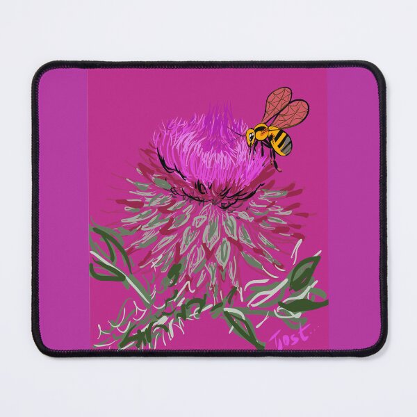 Item preview, Honeybee on Scottish Thistle designed and sold by TinaJostDesigns.