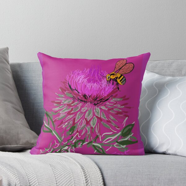 Item preview, Honeybee on Scottish Thistle designed and sold by TinaJostDesigns.