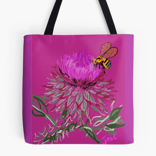 Item preview, Honeybee on Scottish Thistle designed and sold by TinaJostDesigns.