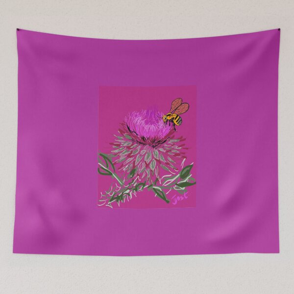 Item preview, Honeybee on Scottish Thistle designed and sold by TinaJostDesigns.