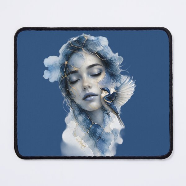 Item preview, Ethereal Watercolor Portrait of Woman with Gold Accents 4 designed and sold by Lucia Amaris Art.
