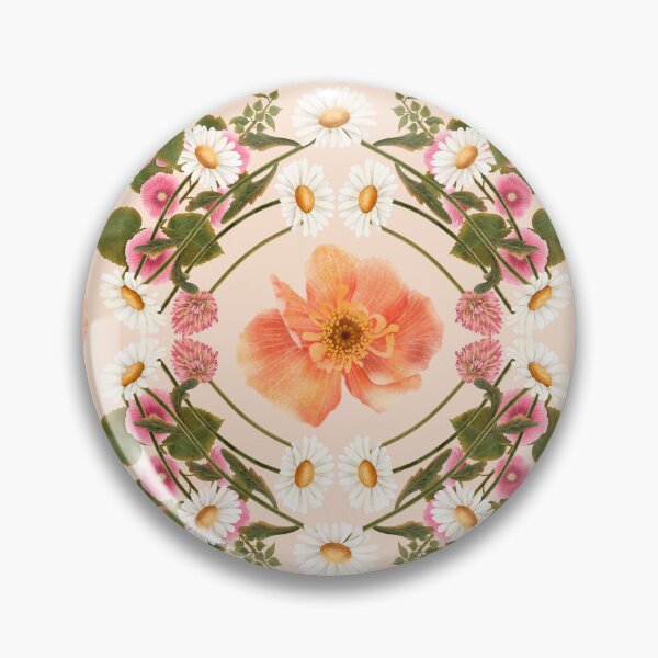 Item preview, Symmetrical Kaleidoscope Orange Poppies Seamless Pattern designed and sold by Grin Katalina Floral Patterns & Cozy Art.