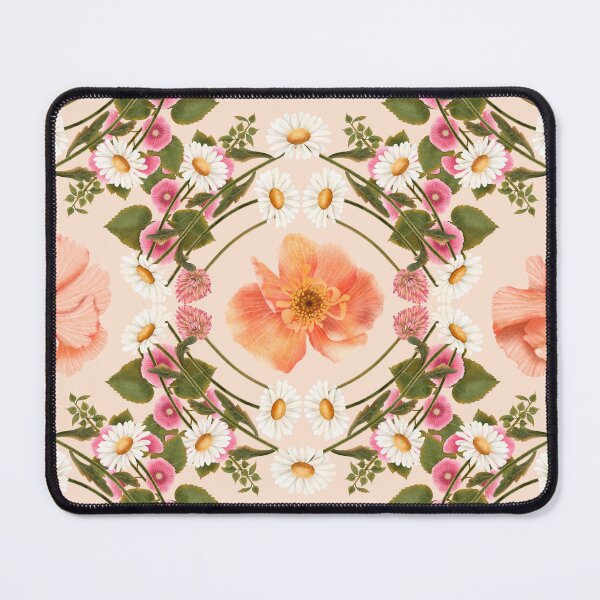 Item preview, Symmetrical Kaleidoscope Orange Poppies Seamless Pattern designed and sold by Grin Katalina Floral Patterns & Cozy Art.
