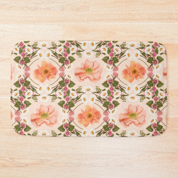 Item preview, Symmetrical Kaleidoscope Orange Poppies Seamless Pattern designed and sold by Grin Katalina Floral Patterns & Cozy Art.