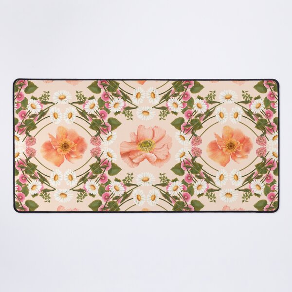 Item preview, Symmetrical Kaleidoscope Orange Poppies Seamless Pattern designed and sold by Grin Katalina Floral Patterns & Cozy Art.