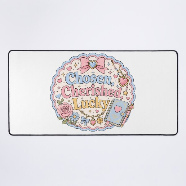 Item preview, Chosen, Cherished, Lucky – Pastel Positive Affirmation designed and sold by Chaotically Cutee.