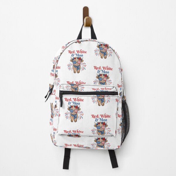 Item preview, Red White And Moo Patriotic Highland Cow Floral designed and sold by DariaOltes.