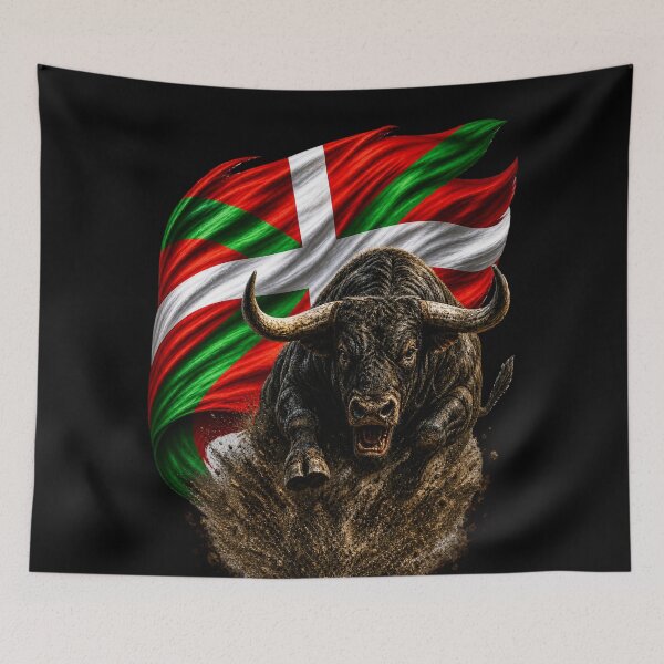 Item preview, Proud Basque Bull Ikurriña Flag designed and sold by FREENATION2026.
