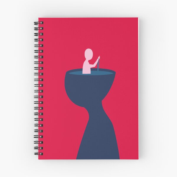 Item preview, Minimalist Red Poster - Solitude and Inner Emptiness Wall Art - Conceptual Blue and Pink Silhouette Print - Modern Living Room Decor designed and sold by Loneline.
