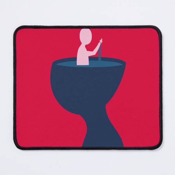 Item preview, Minimalist Red Poster - Solitude and Inner Emptiness Wall Art - Conceptual Blue and Pink Silhouette Print - Modern Living Room Decor designed and sold by Loneline.