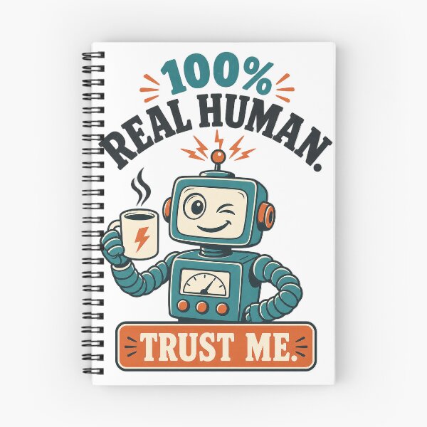 Item preview, 100% Real Human Trust Me - Retro Robot Energy designed and sold by culturadrop.