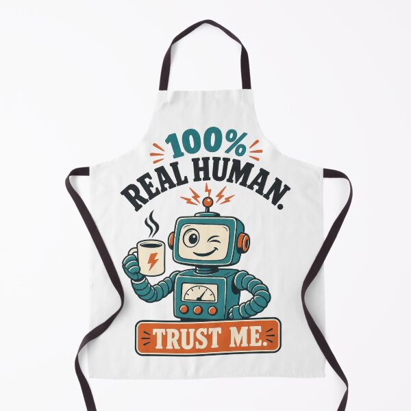 Item preview, 100% Real Human Trust Me - Retro Robot Energy designed and sold by culturadrop.