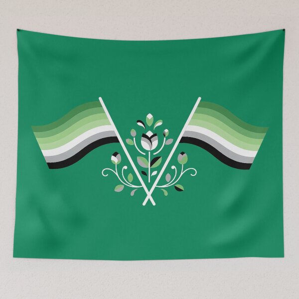 Item preview, Aromantic Pride Flag Folk Motif – © heidiannemorris Scandinavian Folk Art designed and sold by FOLK ART FUSION by heidiannemorris.