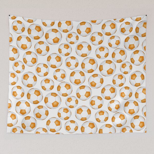 Item preview, Simple soccer balls pattern - orange designed and sold by katzdzynes.