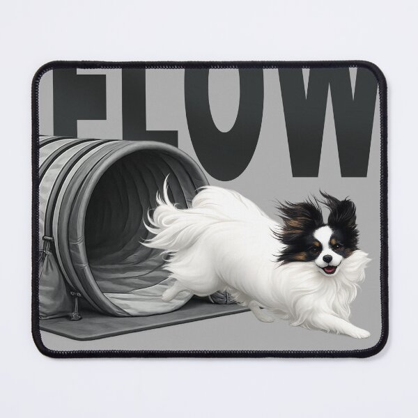 Item preview, Flow State – Agility Papillon Running Through Tunnel | Dog Sport Premium Design designed and sold by PapillonArtStudio.