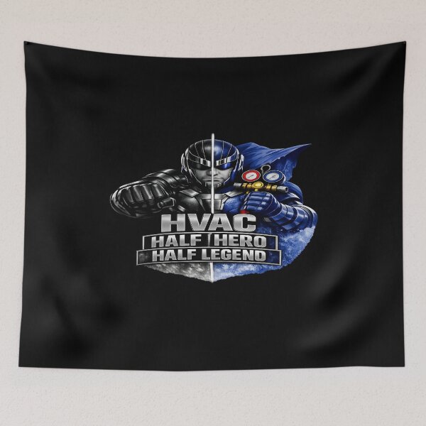 Item preview, HVAC Half Hero Half Legend - Tech Superhero Split Design designed and sold by FrozenHeat97.