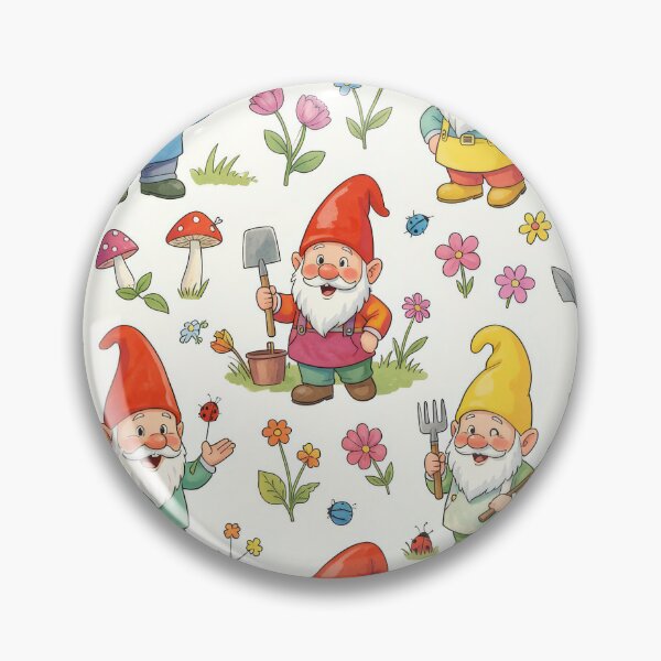 Item preview, Gardening Gnome with Ladybugs and Flowers | Cute Watercolor Style Nursery Decor designed and sold by pinkal.