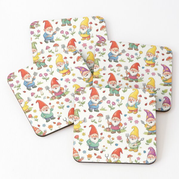 Item preview, Gardening Gnome with Ladybugs and Flowers | Cute Watercolor Style Nursery Decor designed and sold by pinkal.