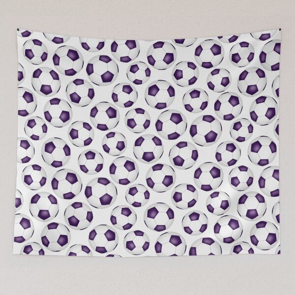 Item preview, Simple soccer balls pattern - purple designed and sold by katzdzynes.