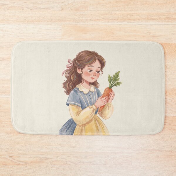 Item preview, Cute Cottagecore Girl with a Carrot designed and sold by Pasteltone.