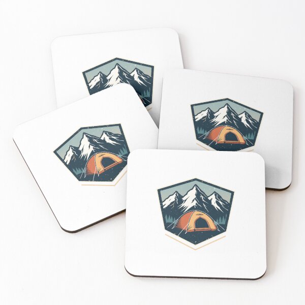 Item preview, Retro Mountain Hiking Badge Camping Tent designed and sold by Everyday Motif.